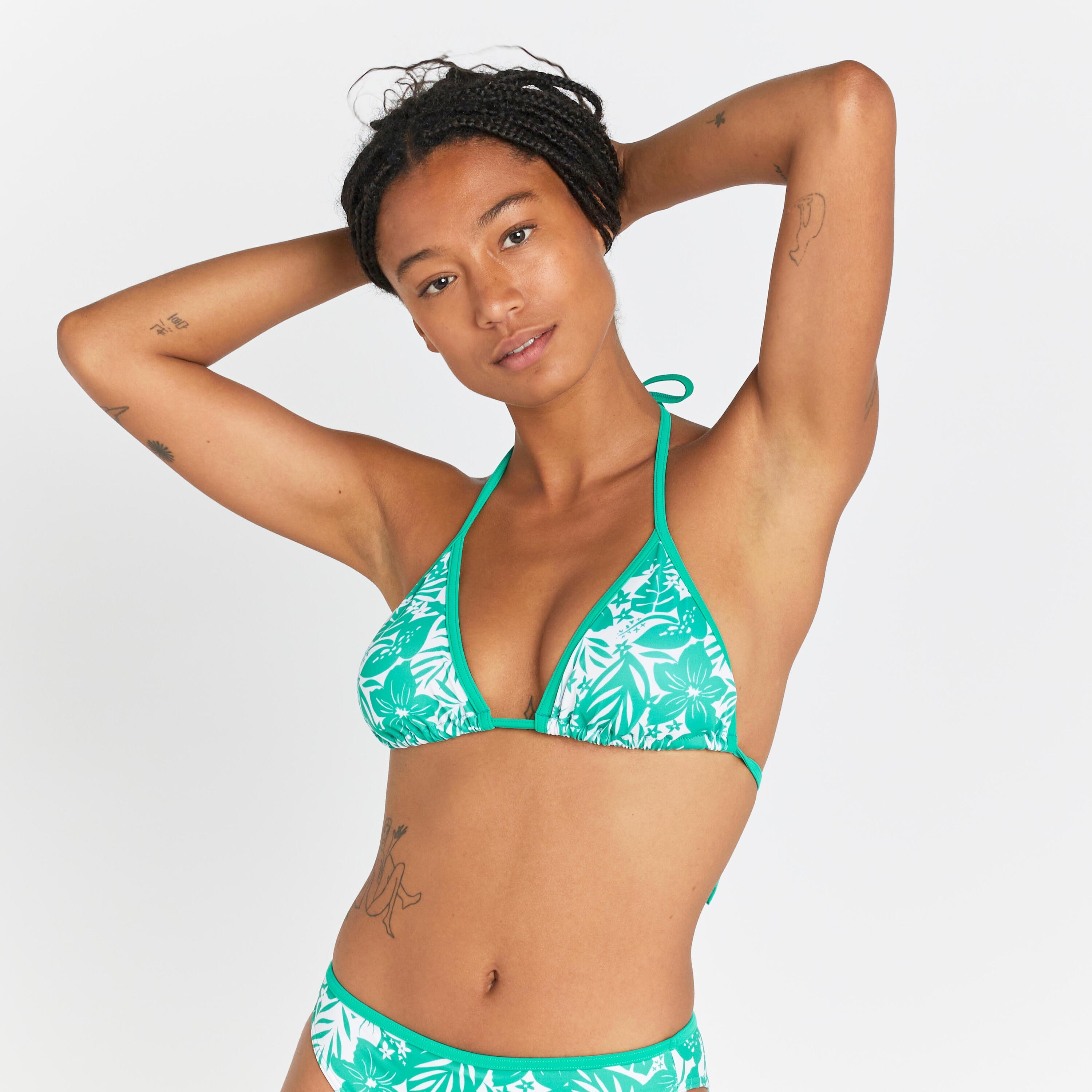 Women's triangle swimsuit top - Mae borneo green 1/5