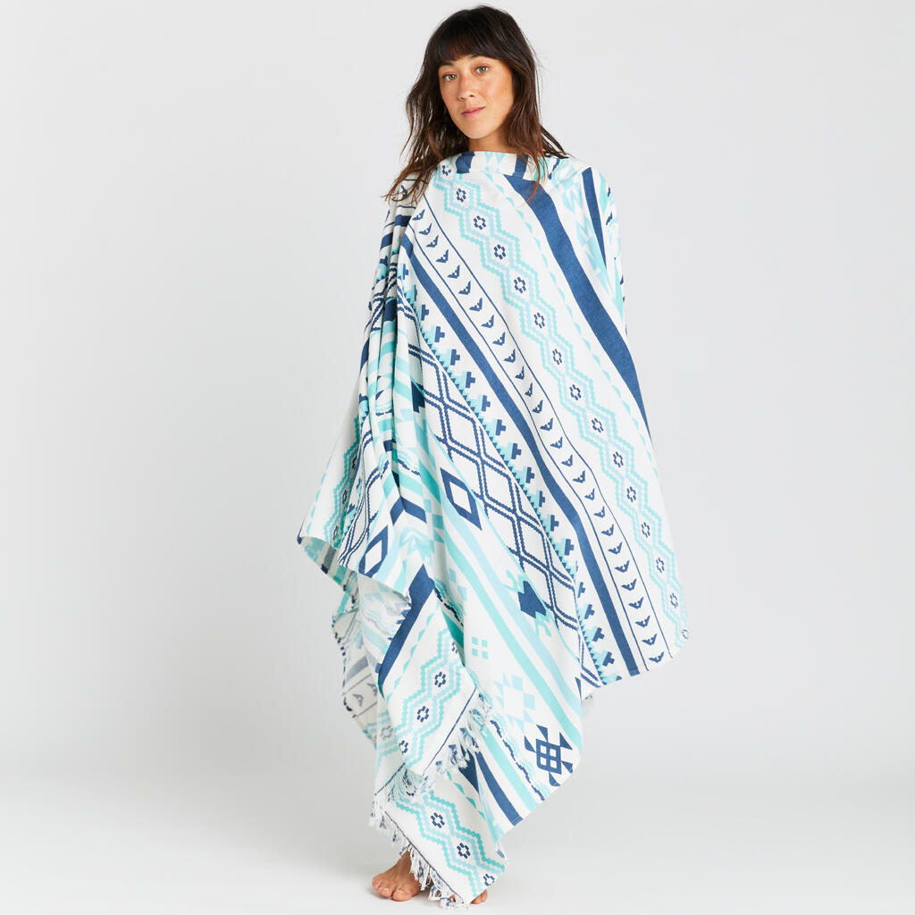 Beach Towel Poncho 190 x 190 cm - Blank blue