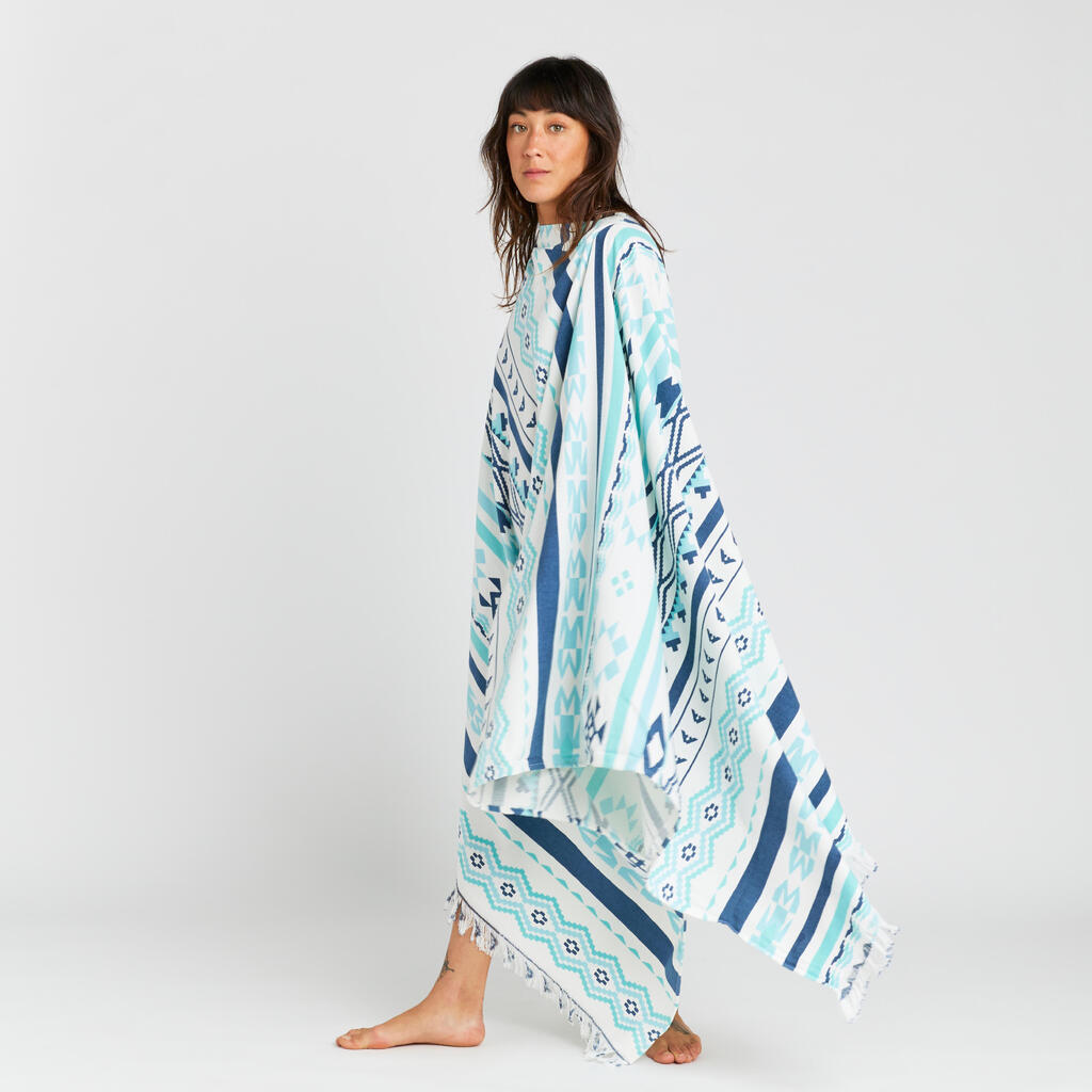 Beach Towel Poncho 190 x 190 cm - Blank blue