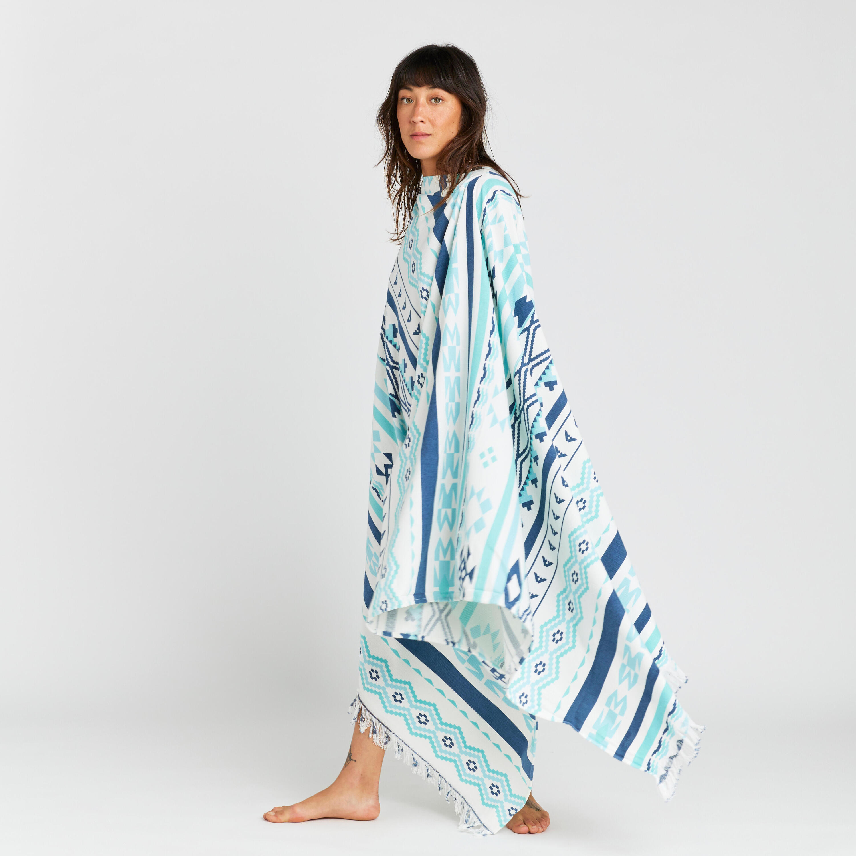 Beach Towel Poncho 190 x 190 cm - Blank blue 4/6