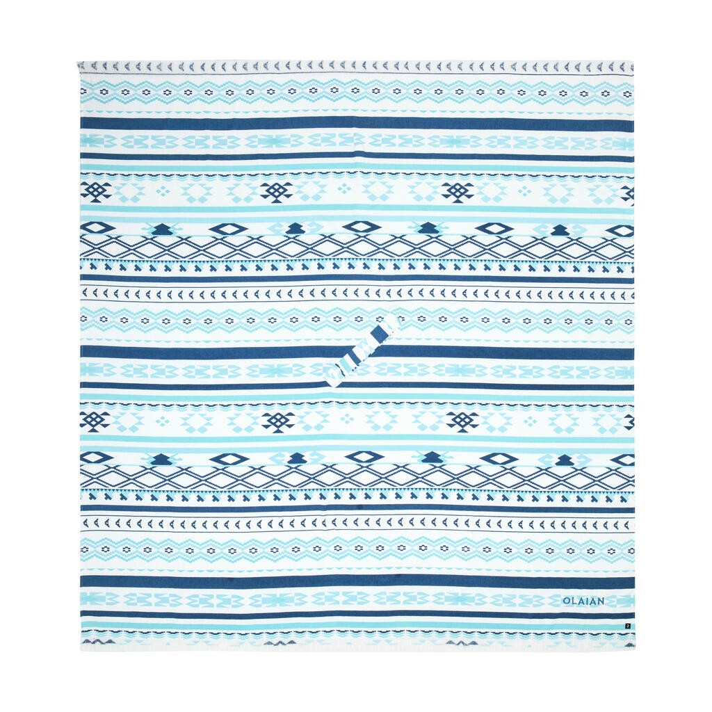 Beach Towel Poncho 190 x 190 cm - Blank blue