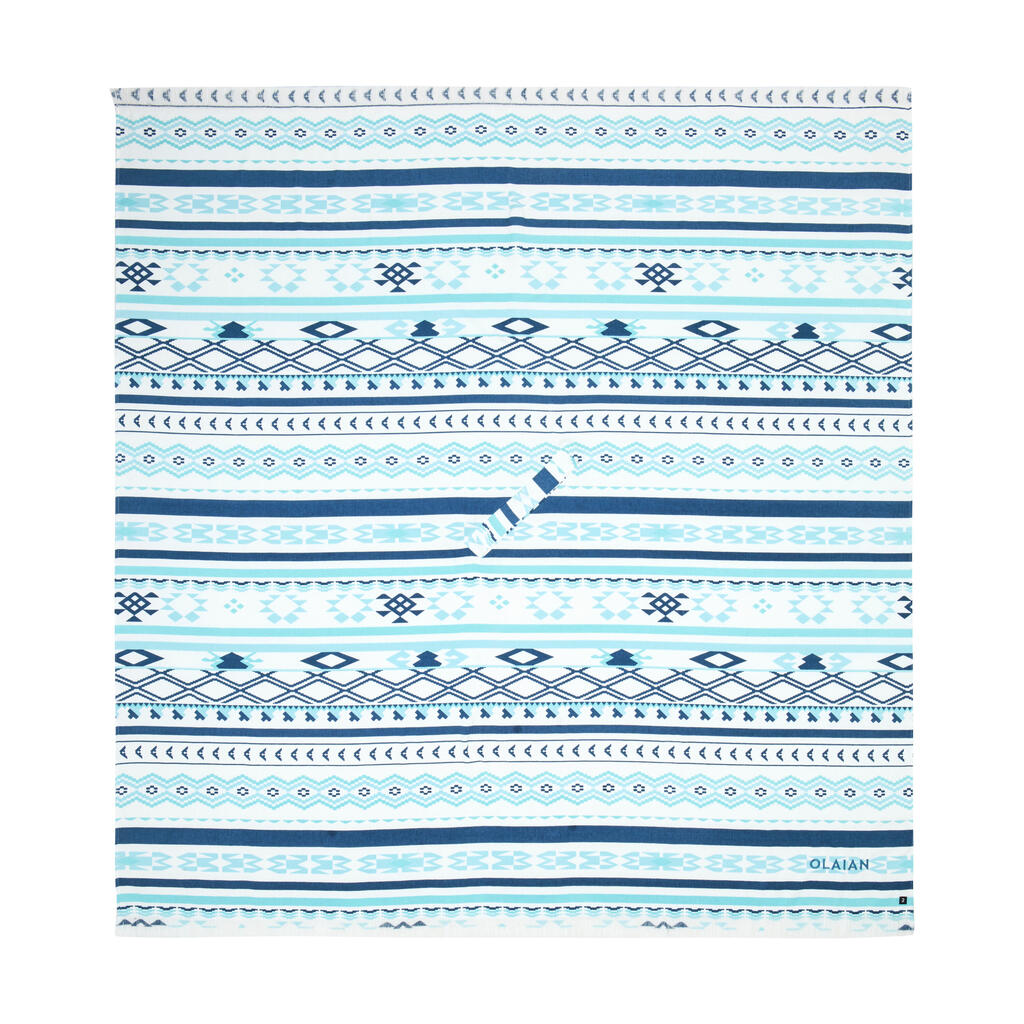Plážová osuška – pončo 190 × 190 cm Blank modrá