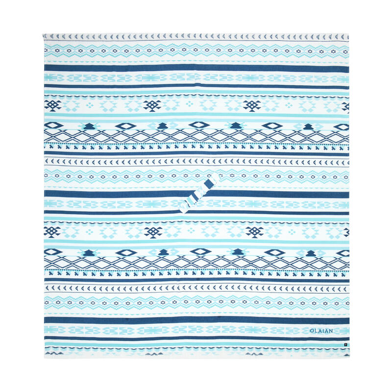 Strandlaken/poncho voor surfen Blank blauw 190 x 190 cm