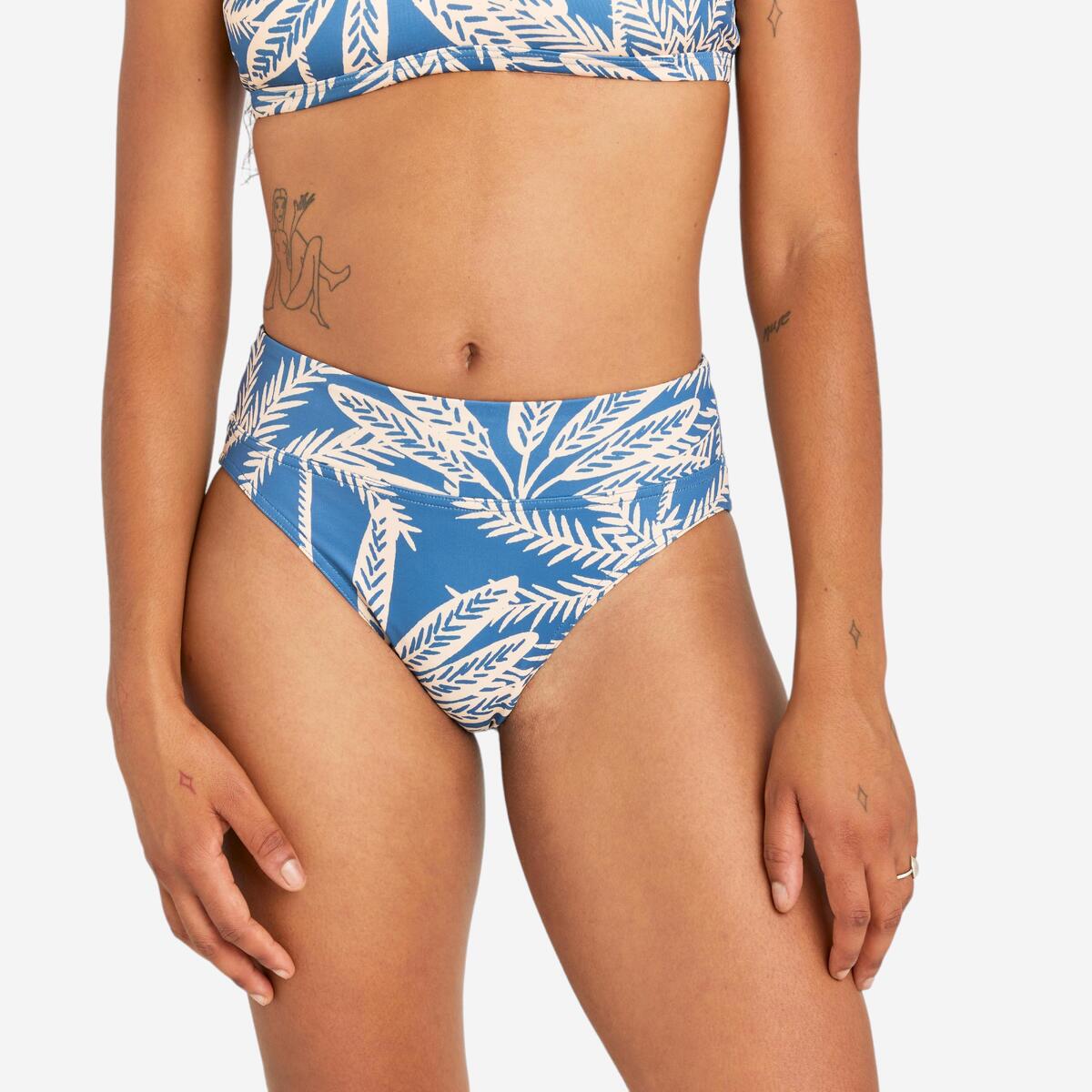 Bas de maillot de bain culotte taille haute Femme - Nora palmer bleu