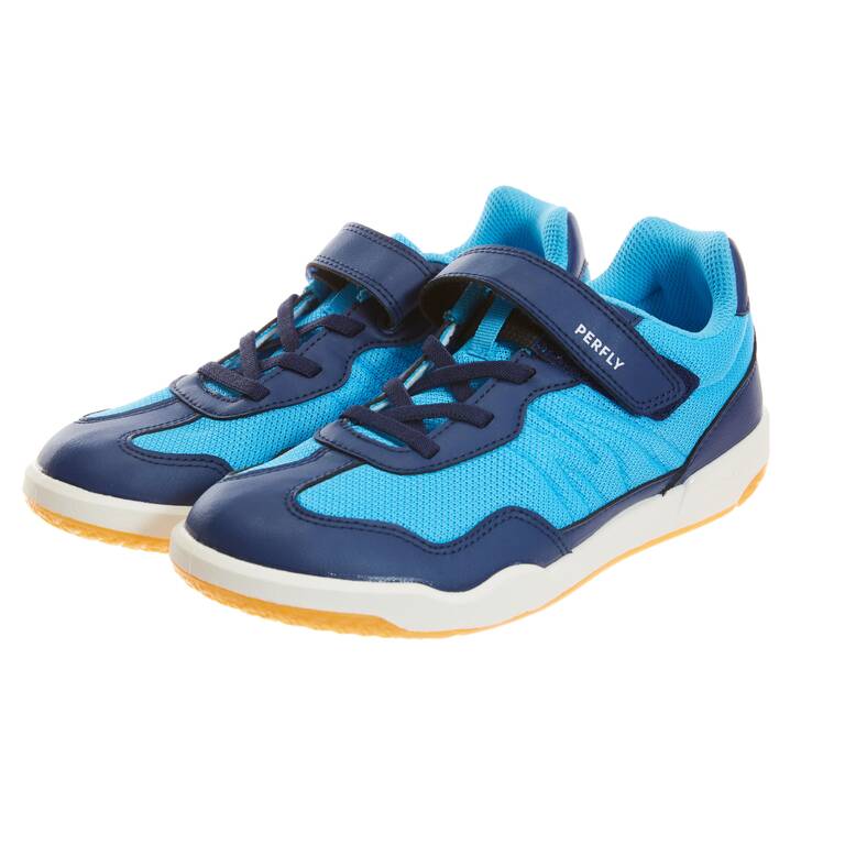 JUNIOR BADMINTON SHOES  BS SENSATION 190 NAVY AQUA