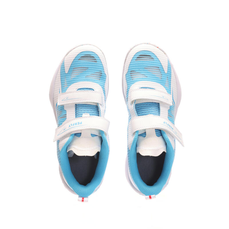 JUNIOR BADMINTON SHOES BS LITE 560 KID WHITE AQUA