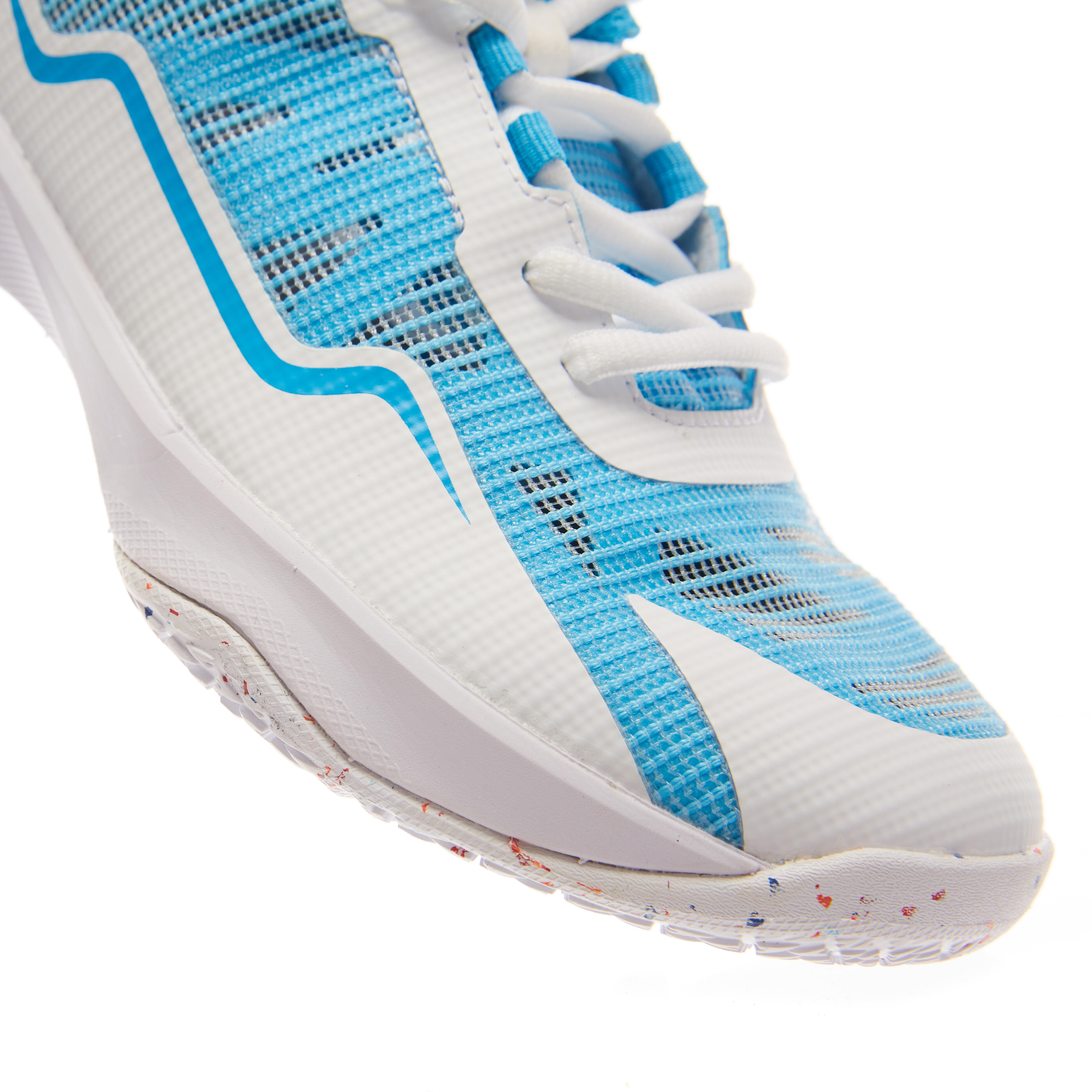 BS Lite 560 Children's Badminton Shoes - White/Aqua