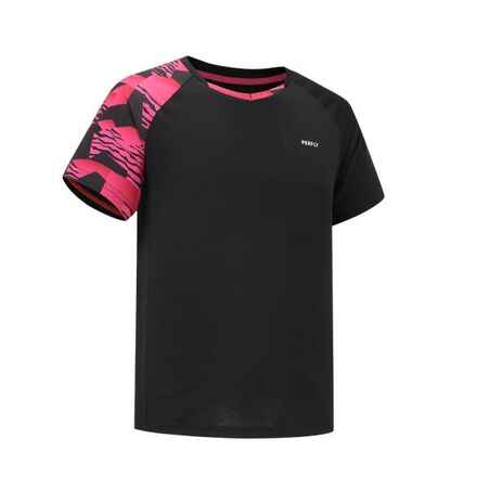 LITE Badminton T-shirt 560 Men Black Fluo Mangenta