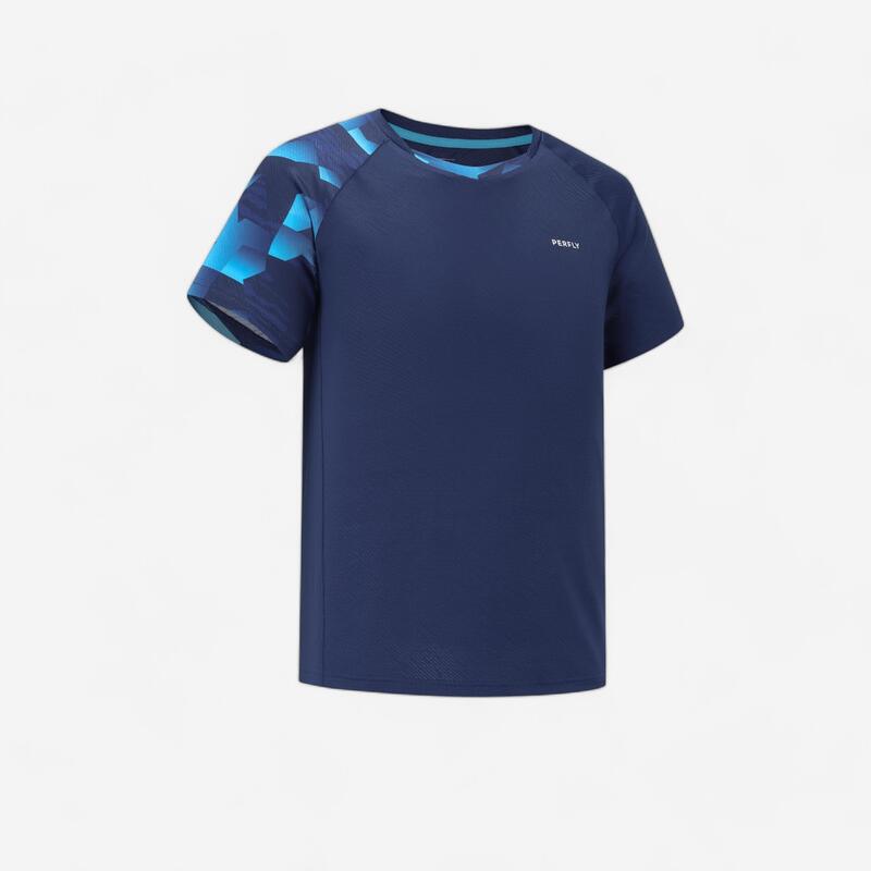 Badmintonshirt voor heren LITE 560 marineblauw aqua