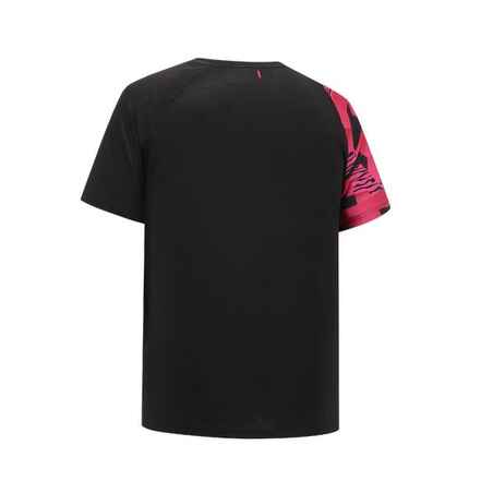 LITE Badminton T-shirt 560 Men Black Fluo Mangenta