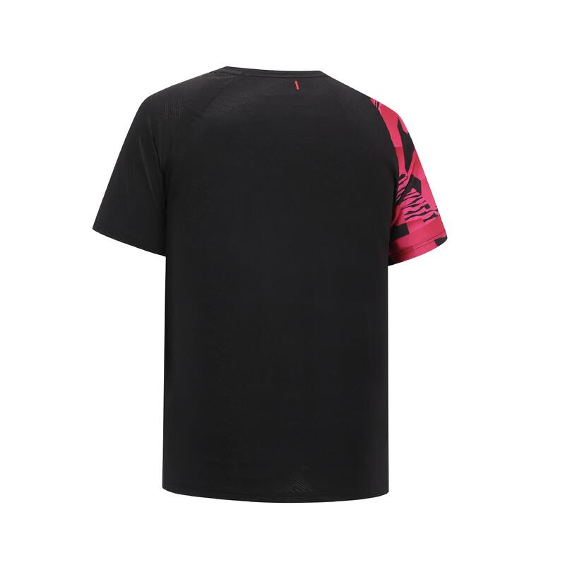 T-shirt de badminton lite 560 Homem Preto Fluo Mangenta