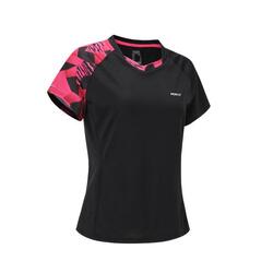 T-Shirt de Badminton Femme Lite 560 - Noir/Fluo