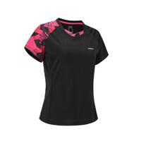 Crno-crvena ženska majica za badminton LITE 560