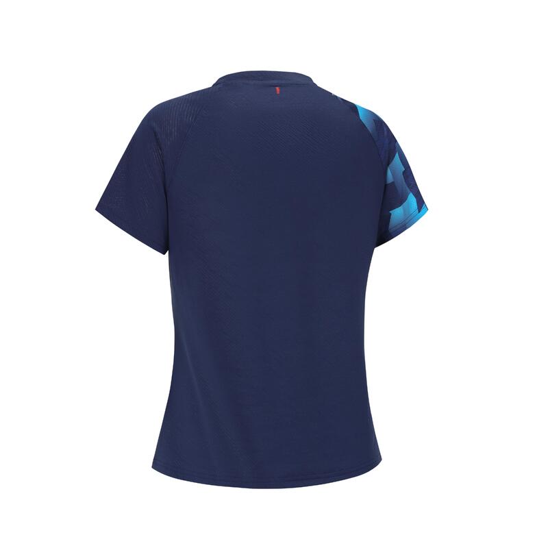 Badmintonshirt voor dames LITE 560 marineblauw/aqua