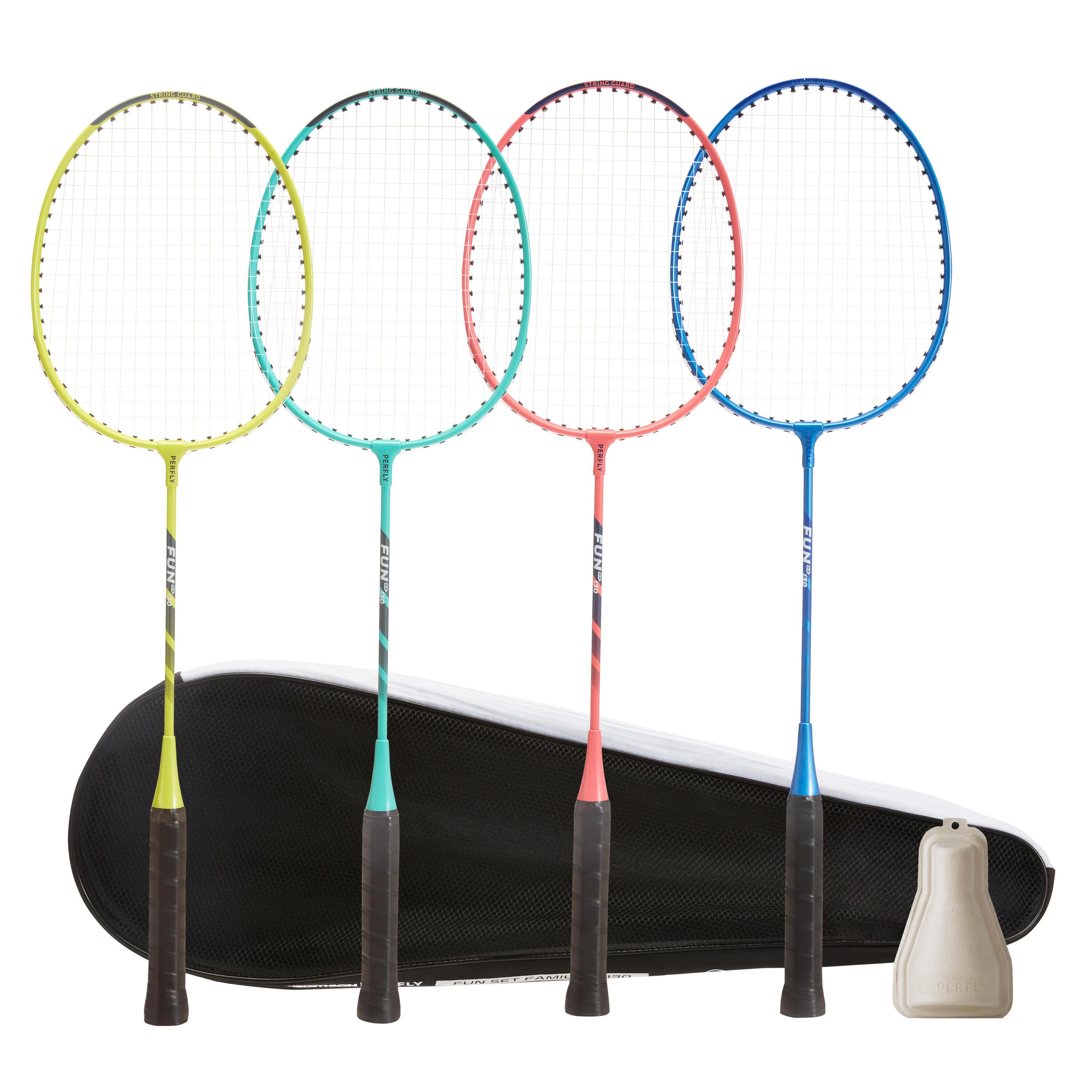 PERFLY Fun BR130 Set family with a set of 4 adult badminton rackets