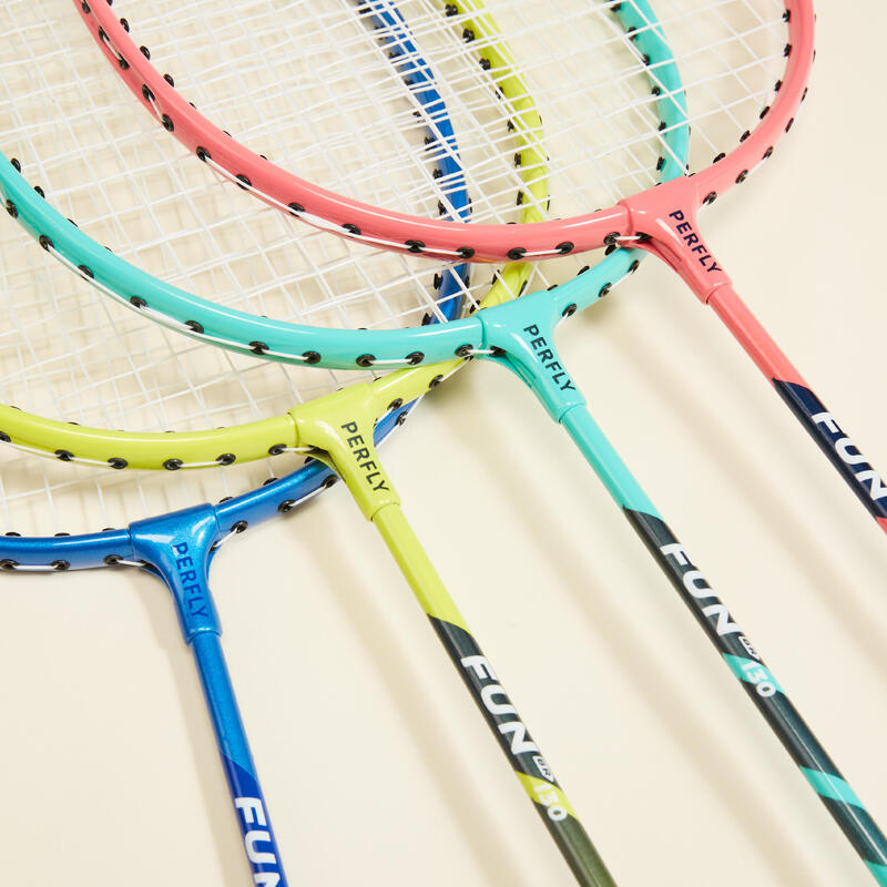 Lot pour Famille de 4 Raquettes de Badminton pour Adulte Fun BR130