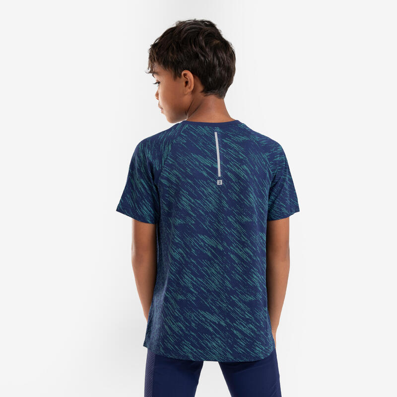 Ultralicht hardloopshirt voor kinderen Light 900 marineblauw/groen