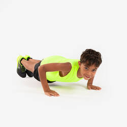 Kid's KIPRUN DRY+ 900 running shorts - black and neon yellow