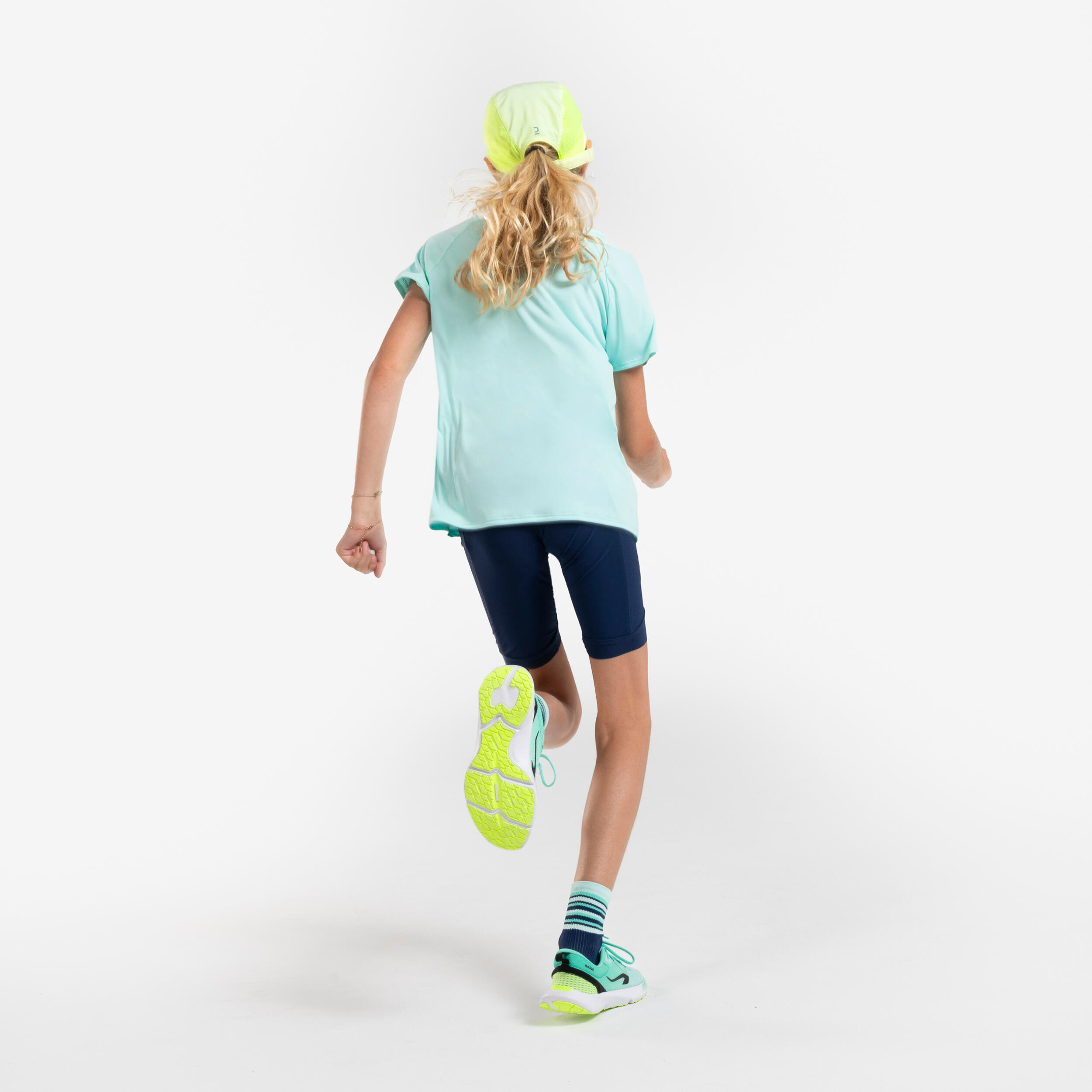 Girl's KIPRUN DRY+ 500 breathable running T-shirt - pastel green 4/9