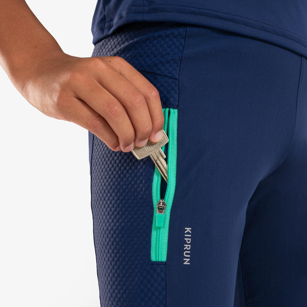 Lauftights kurz Radlerhose Kinder - Dry+ dunkelblau/grün