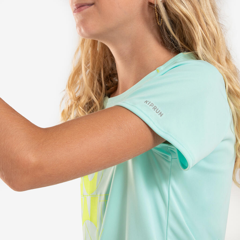 Girl's KIPRUN DRY+ 500 breathable running T-shirt - pastel green