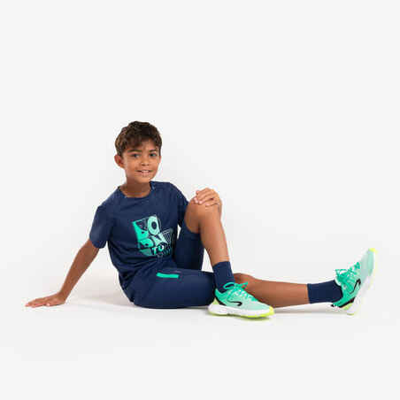 Kids KIPRUN Dry+ 500 running T-shirt - navy green