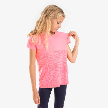 Rožnata tekaška majica KIPRUN CARE 900 za deklice 