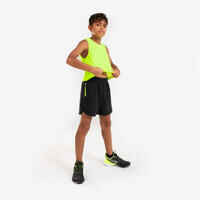 Kid's KIPRUN DRY+ 900 running shorts - black and neon yellow