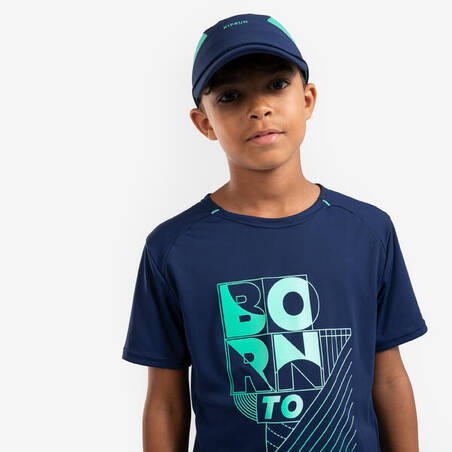 Topi Lari Anak Kiprun Run Dry Breathable - Navy Hijau