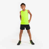 Kid's KIPRUN DRY+ 900 running shorts - black and neon yellow