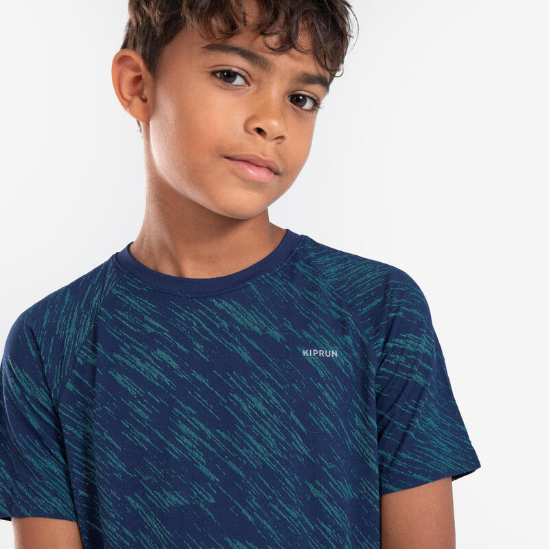 Ultralicht hardloopshirt voor kinderen Light 900 marineblauw/groen