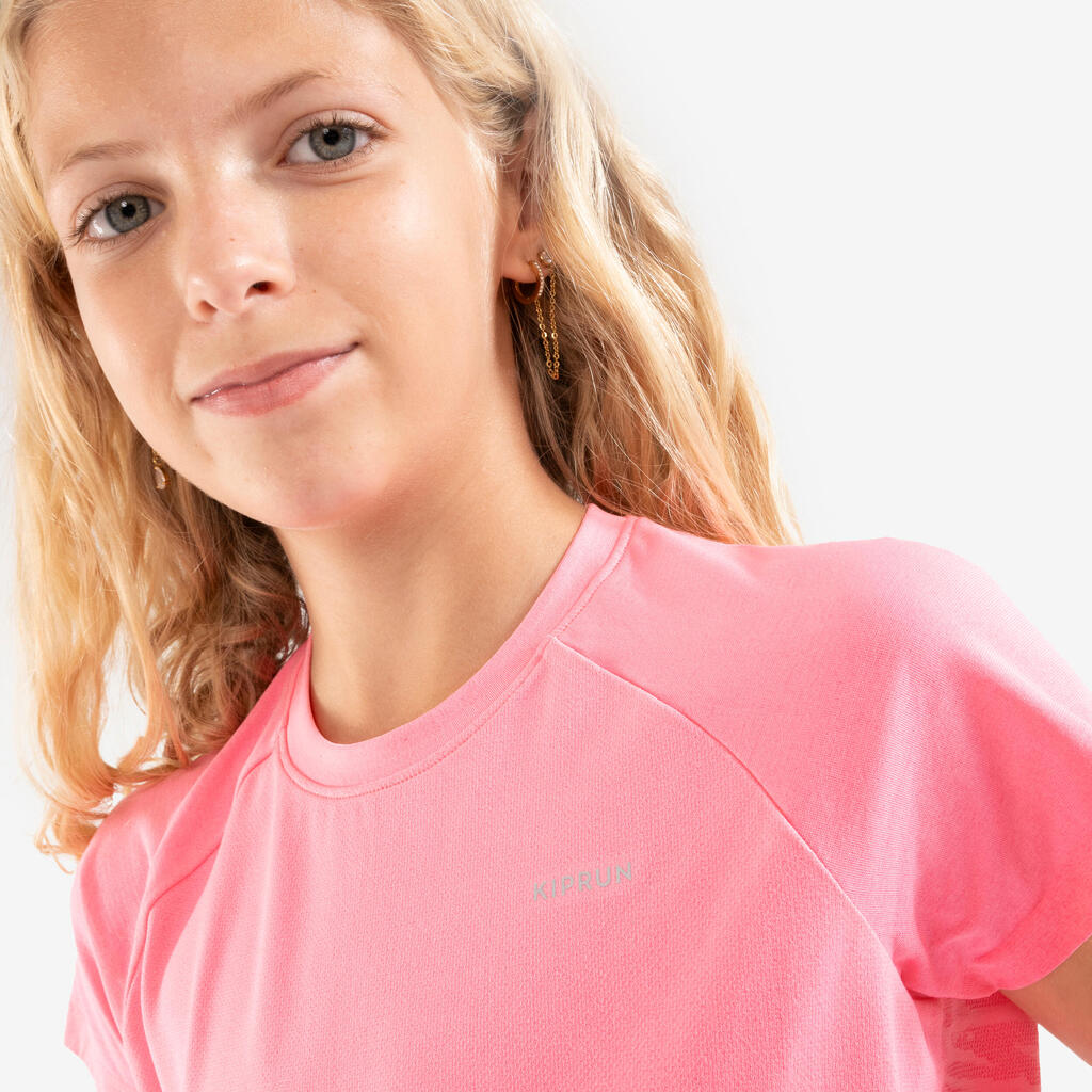 T-Shirt running sans couture Fille - KIPRUN CARE 900 rose