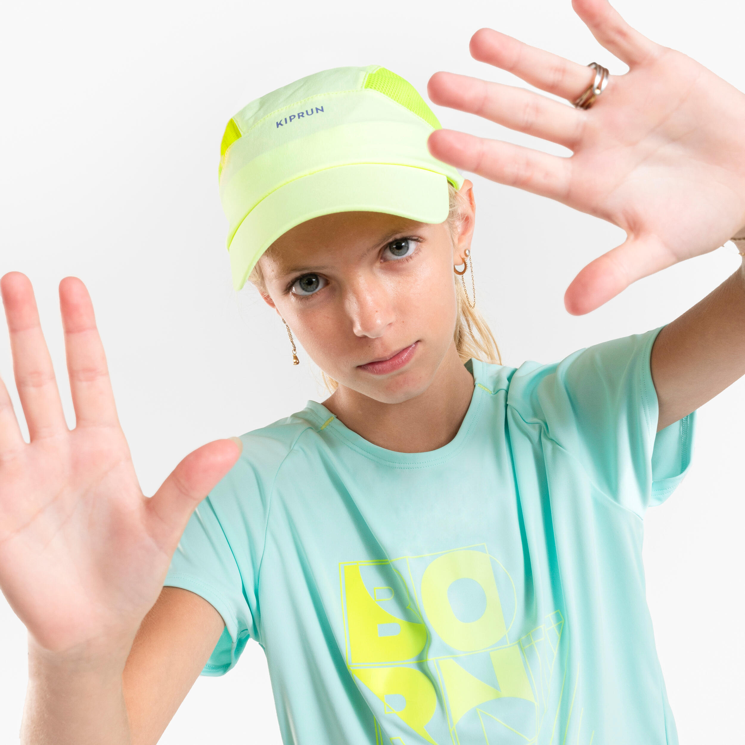 Girl's KIPRUN DRY+ 500 breathable running T-shirt - pastel green 6/9