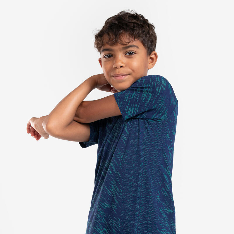 Ultralicht hardloopshirt voor kinderen Light 900 marineblauw/groen