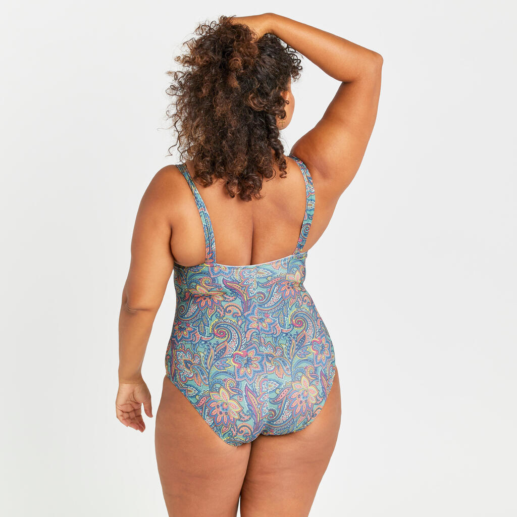 Women's 1-piece surf swimsuit - Daria tribu green