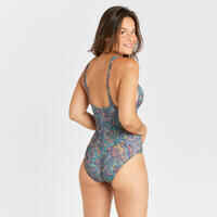 Women's 1-piece swimsuit - Daria paisley khaki