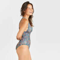 Women's 1-piece swimsuit - Daria paisley khaki
