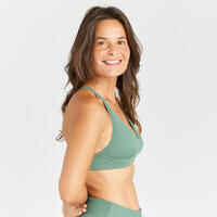 Women's textured bralette bikini top - Bea khaki