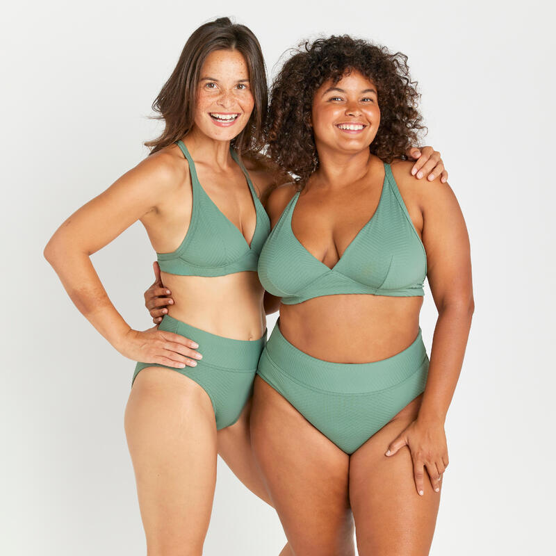 Bikinitop in gestructureerde stof voor dames Bea tropical groen