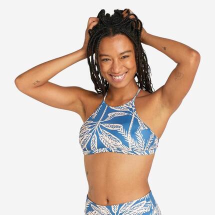 Top bikini Mujer deportivo cuello halter rosa