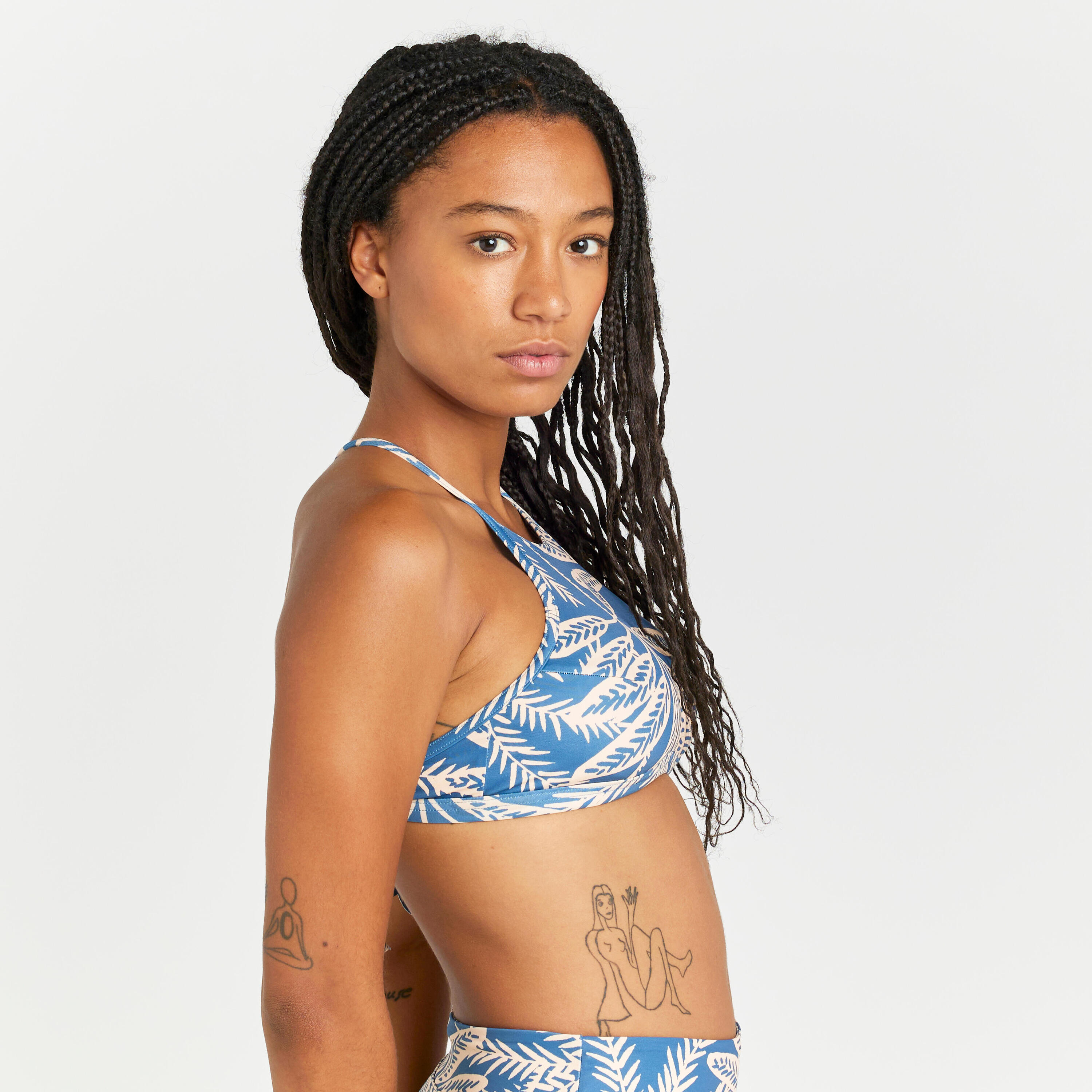 Bikinitop voor surfen dames Andrea palmer blauw 3/4
