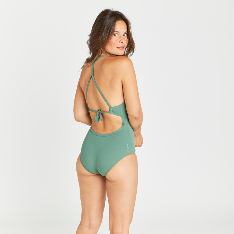 Fato de banho de surf com textura Mulher - Bea caqui