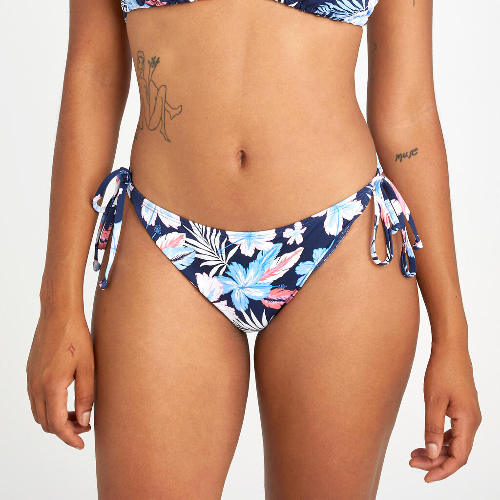 Women's swimsuit briefs bikini bottoms - Flower blue