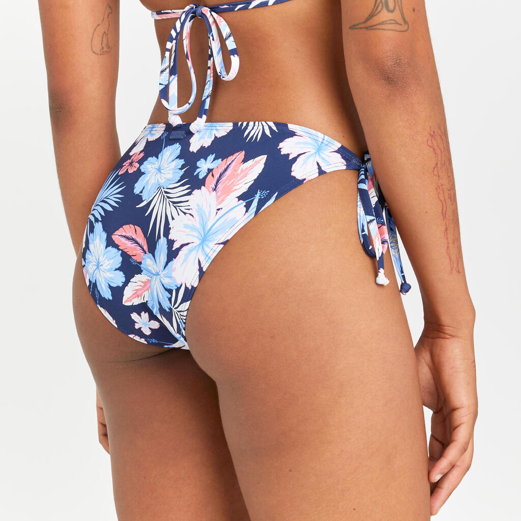 Women's swimsuit briefs bikini bottoms - Flower blue