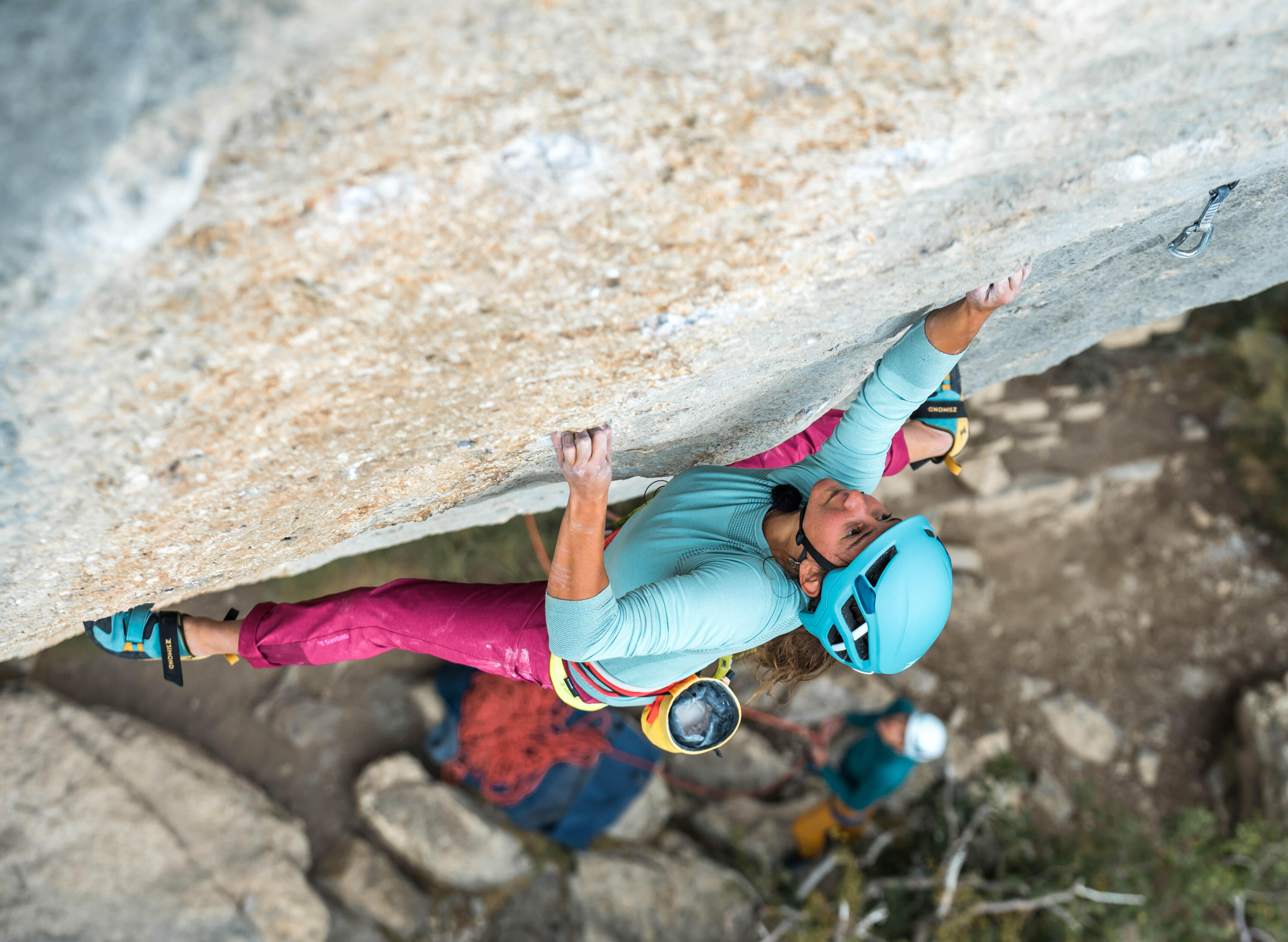 WOMEN'S CLIMBING PANTS STRETCH EDGE - BEETROOT 2/9