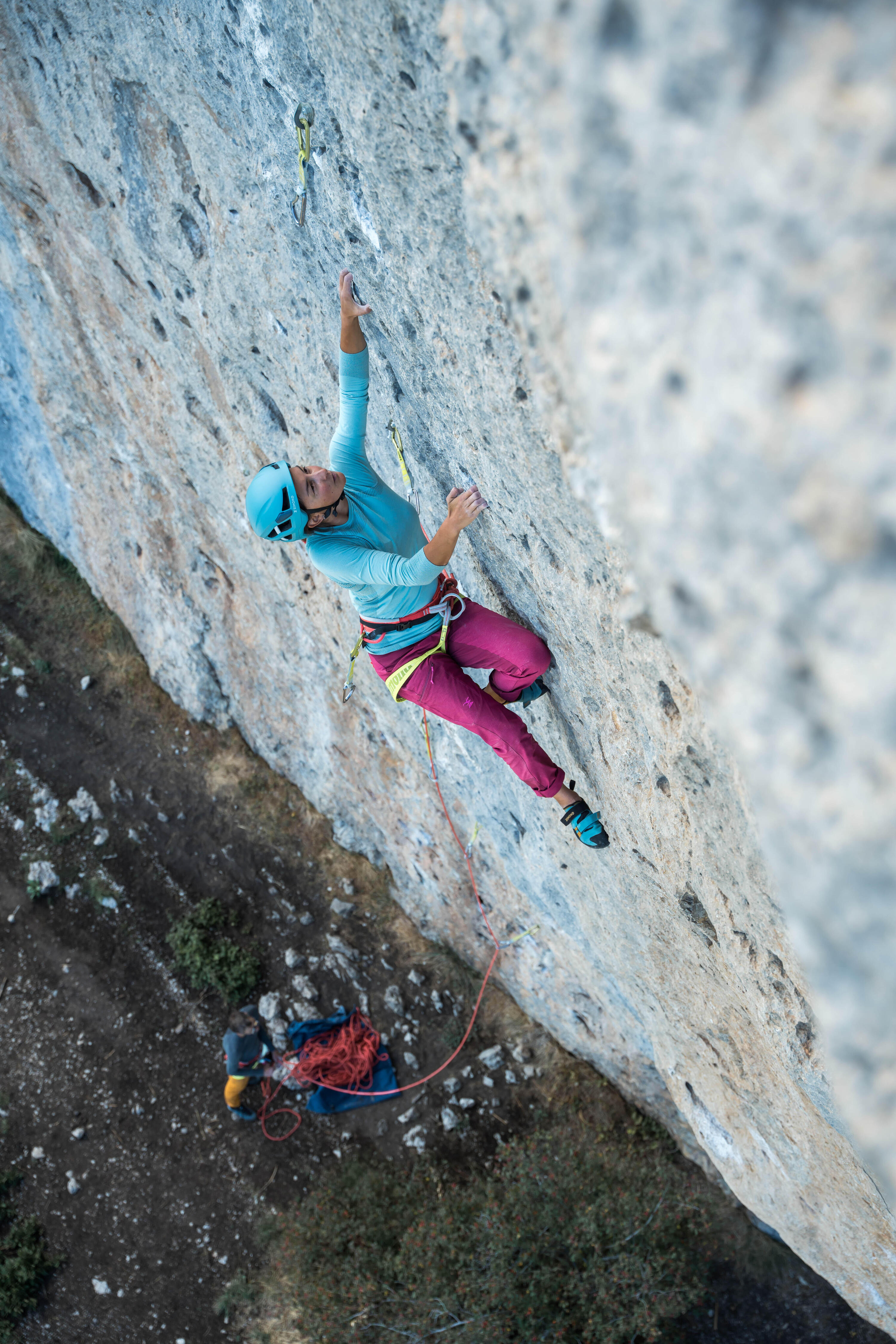 Kletterhose Damen Stretch - Edge rot  12/14