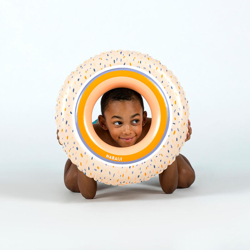 Çocuk Yüzme Simidi - 51 cm - Yeşil/Gökkuşağı Baskılı
