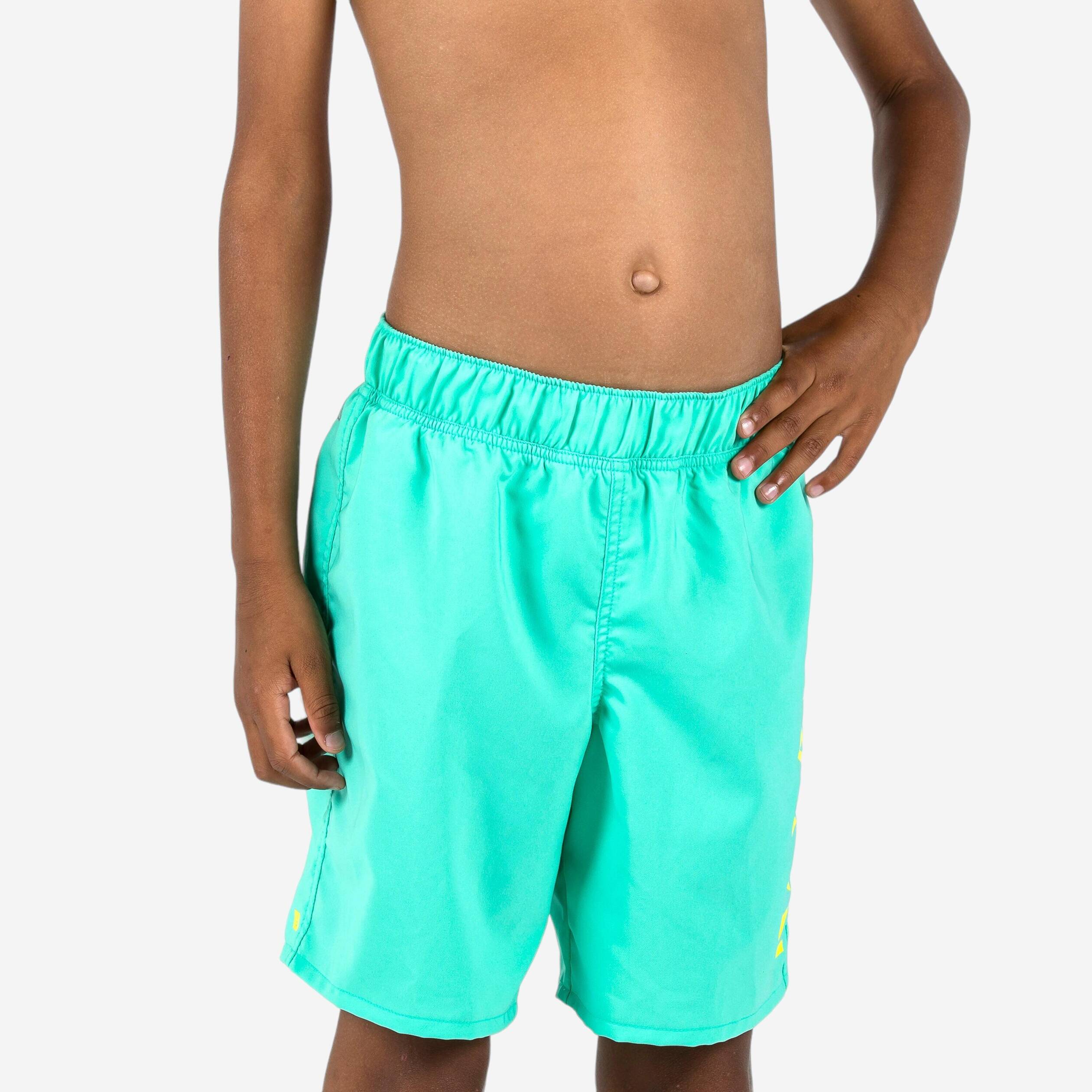 Boys' Swimshort 100 Basic Lightweight & Comfortable Green