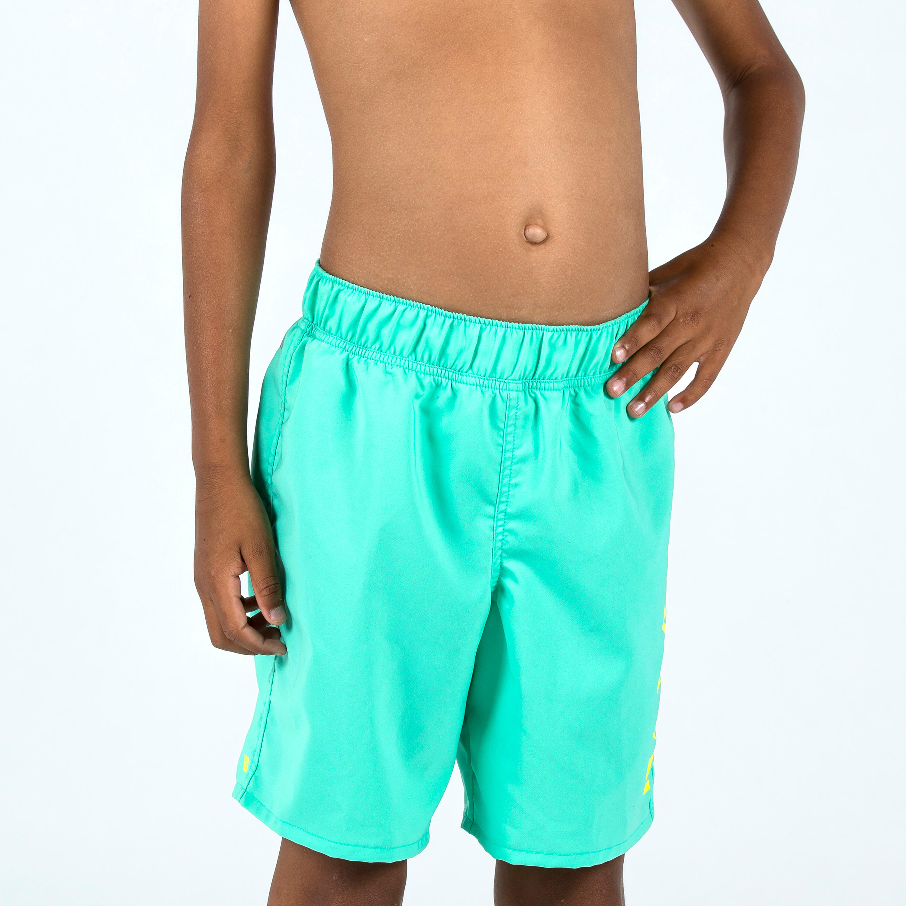 Boy's Swimsuit - Swimshort 100 Basic - Green 1/6