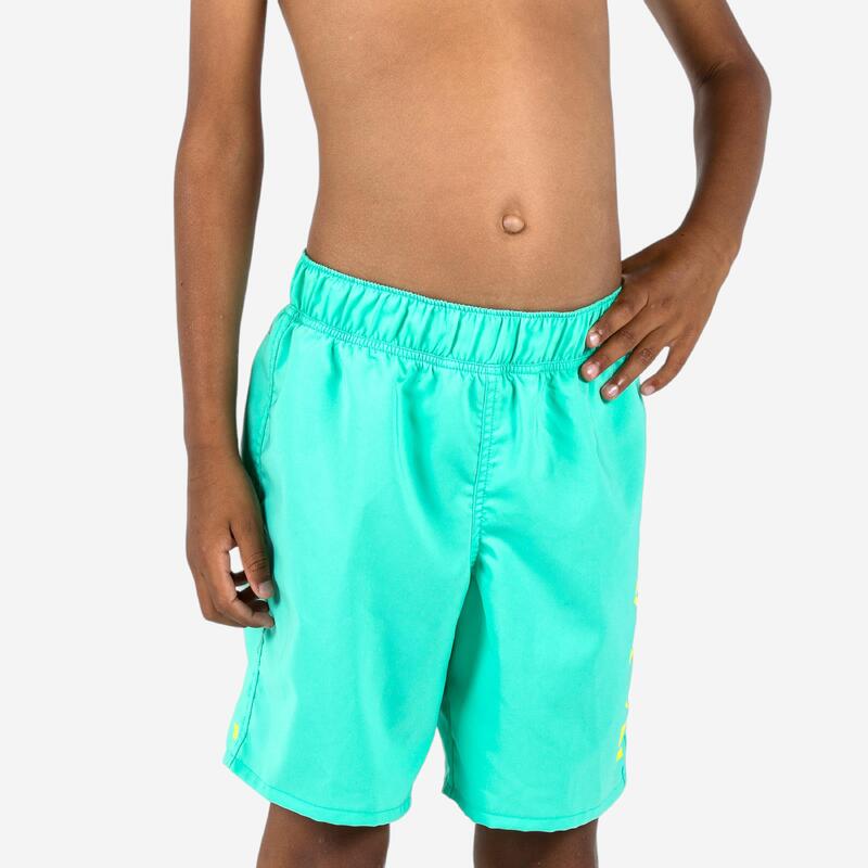 Șort de baie înot Swimshort 100 Basic Verde Băieți